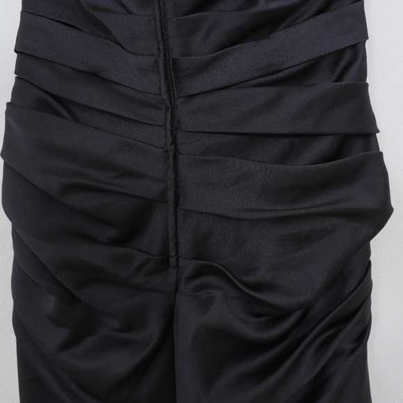 Alfred Angelo Strapless Gathered Black Satin Dress - Picture 8 of 8